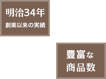 明治34年創業以来の実績